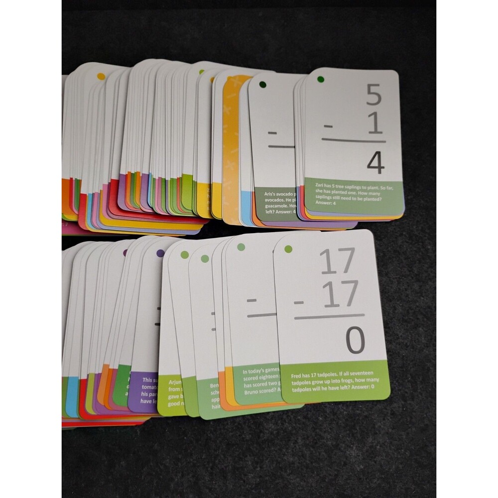 Subtraction Flashcards 196 Cards for Kids Math Learning Word Problems Games - Picture 7 of 8